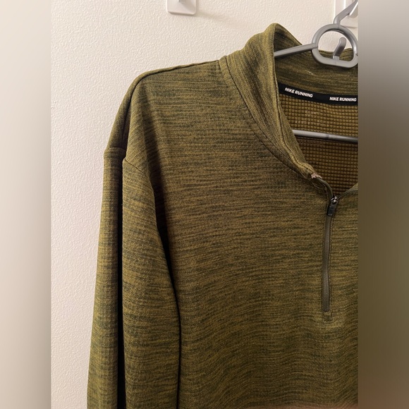 Nike Men’s Breathe Dri-Fit 1/4 Zip Long Sleeve Training Shirt in Green - Sz XL - Picture 3 of 7